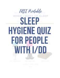 Sleep hygiene and disabilities quiz