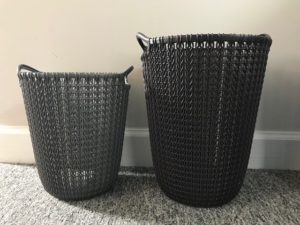 Image of two similar garbage cans to highlight the importance of space consistency when counseling clients with Autism