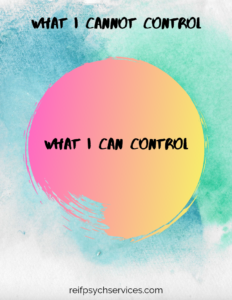 Blank 'what I can control' worksheet for special needs parents' support group activity